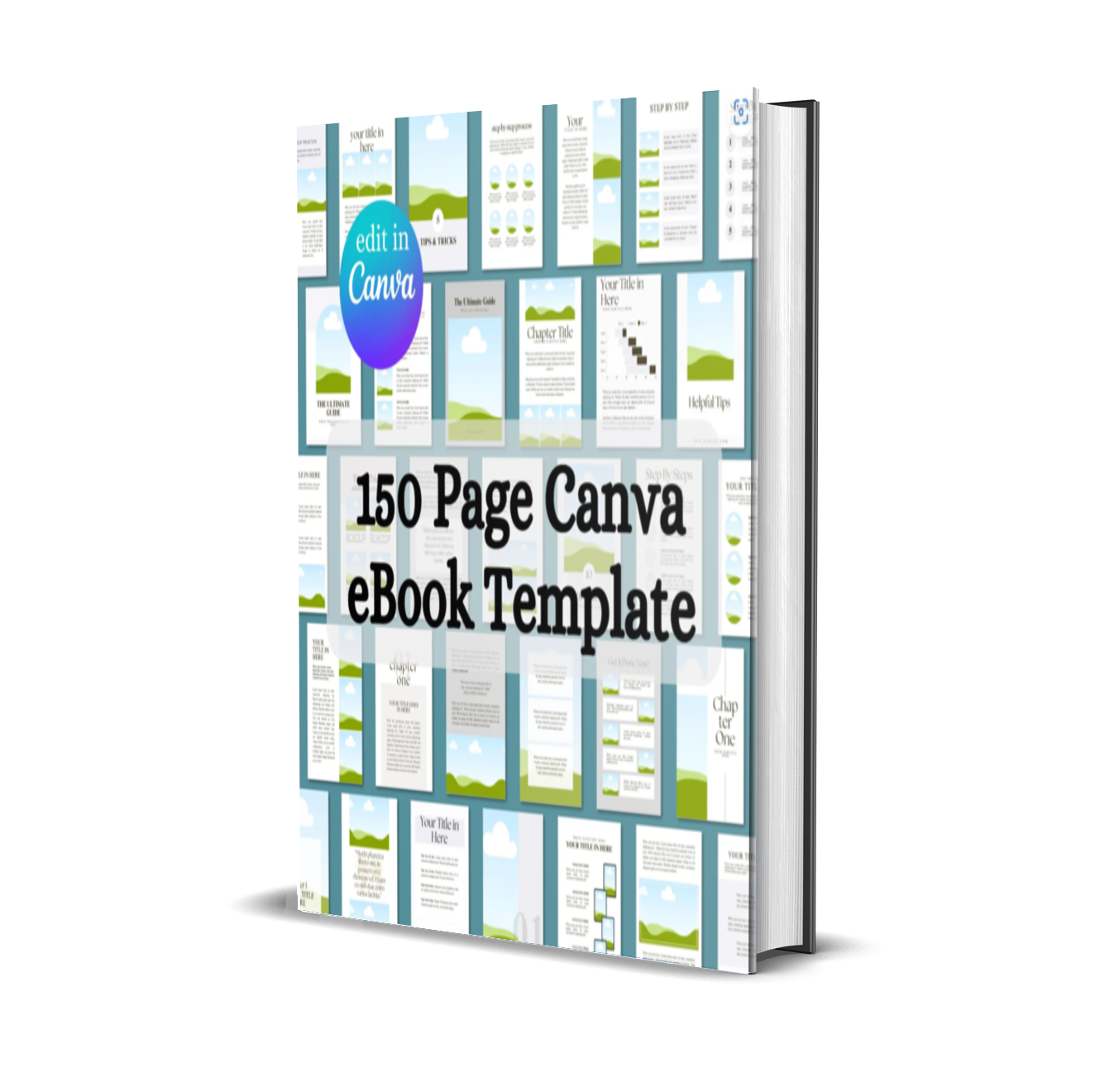 Canva eBook Template, Course WorkBook Template, How to Create e-Book,150 EBook Template Canva