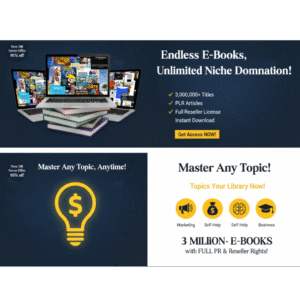 3 Million+ Ebooks + 3 Million PLR Articles Bonus with reseller rights | 3 M Ebooks bundle