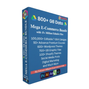 the biggest Mega e-commerce graphic design video editing and digital marketing bundle