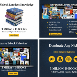 3 Million+ Ebooks + 3 Million PLR Articles Bonus with reseller rights | 3 M Ebooks bundle